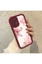Samsung Galaxy A52 Compatible Case Camera Protector Burgundy Silicone Couple Phone Case Floral Pattern - 2