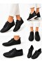 Women's Black 100% Genuine Leather Inside and Out Laser Cut Lace-Up Casual Shoes – Lightweight, Breathable, Comfortable Sole - 3