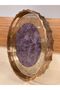 Tray with Wood and Glass Details, Volanli Model, Marble Pattern, Antique Color, Medium Size, Diameter 36 cm - 2