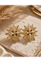 Sun Star Design Gold Earrings Sparkling Vintage Pattern Stylish Women's Earrings - 8