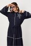 Embroidered Linen Dress with Belt 46481 - 2