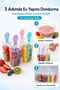 Ice Cream Mold, Reusable Ice Skate Mold with Silicone Handles, Set of 4 - 2