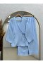 Ayhan Bağlamalı Muslin Set-As521 Baby Blue - 2