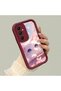 Samsung Galaxy A05S Compatible Case Camera Protector Claret Red Silicone Couple Phone Case Cat Pattern - 2