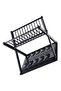 Black Two Tier Dish Drying Rack With Cutlery Holder Compact Kitchen Organizer - 2