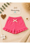 Baby Girl Ruffle Shorts Set of 3 Cotton with Elastic Waist and Ribbon Detail - 4
