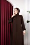 Medina Silk Plain Elif Ferace (Bitter Brown) - 7