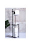 Black Toilet Paper Holder with Stand and Spare Container - 5