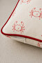 Crab Red Ribbed Throw Pillow Cover - 2