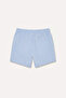 B7535Axbe791 Blue Elastic Waist Mesh Lined Striped Short Length Swim Shorts - 2