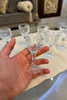 6-Piece Coffee and Water Glass Set with Footed Base, 45 Ml, Crystal-Looking Glass Presentation Set - 5