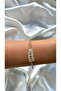 Women's Gold Color Stone Leaf Model Adjustable Bracelet - 2