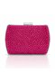 Sparkling Crystal Stone Pink Evening Dress Bag - Chain Strap Event and Wedding Clutch
