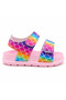 Girls' Pink Velcro Sandals – Non-Slip Sole, Lightweight Casual Summer Children's Sandals with Rainbow Pattern - 2