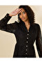 Women Black Long Sleeve Casual Dress - 2
