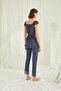Lacy Front Buttoned Maternity Pajama Set - 2