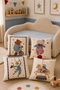 Animal Friends in the Circus Patterned 4-Piece Children's and Baby Throw Pillow Cover Set - 2