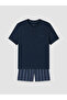 Vizyon New Season Navy Blue Printed Men's Shorts Pajama Set - 5