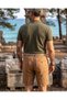 Terra Men's 100% Cotton Linen Textured Shorts - 6