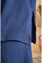 Bürümcük Fabric Tunic Pants Hijab Double Set 0571-07 Indigo - 5