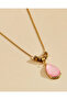 Pink Teardrop Pendant Necklace and Drop Earring Set Of 2 - 5