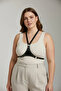 Plus Size Black Women's Belt Ring Detailed Leather Body Accessory - 2