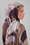 شال موس كريب بنمط سلسلة ذهبية باللون الأخضر الزيتي - 4