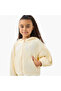 Girls Hooded Sweatshirt with Lace Inserts - Long Sleeves - 4