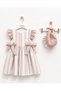 Vintage striped girl's dress and bonnet