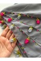 Smoked Colored Ribbon Embroidery Writing Rose Embroidery Handcrafted Needlework Embroidery Writing - 4