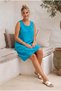 Turquoise Lace Collar Sleeveless Lined Skirt Embroidered Casual Cotton Woven Dress 102 55 - 3