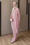 Women's Tulle Floral Embroidered Linen Bat Sleeve Suit - 3