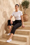 Women's Cotton Combed Cotton Pocket Capri Pants K225 Black - 2