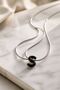 Silver Color Steel Letter''s'' Flat Chain Necklace - 2