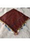 Handmade Needlework Writing, Scarf, Yemeni, Mevlit Cover, Head Cover, 4 Sides Embroidered, 100% Cotton, 100*100cm - 4