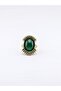 Natural Stone Green Agate Natural Gemstone Women's Antique Adjustable Ring Euy94Ya - 3