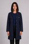 Women's Shirt Collar Long Sleeve Long Length White, Black, Navy Blue Alpaca Fabric Doctor and Nurse Coat - 2