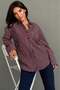 Burgundy Striped Sendy Fabric Women's Shirt Mg2834 - 4