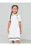Girls Cotton Polo T-Shirt Dress With Striped Hem - 2