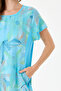 Turquoise Italian Floral Patterned Double Side Pocket Dress 38 - 44 Size - 6