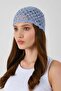 Sequin Detailed Summer Knitted Beanie Y8255 Blue - 3