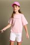 Modal Elastic Waist Pink Piping White Shorts for Girls H4559A826Sm - 2