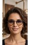 Brown Gradient Lens Leopard Pattern Round Frame Sunglasses