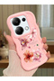 Redmi Note 13 Pro 4g Compatible Case Camera Protector Pink Silicone Couple Phone Case Floral Pattern