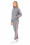 Girl's Cotton Stand Collar Tracksuit Set Gray Melange-26112 - 4