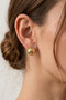 Bow, Hoop and Round Models Triple Gold Color Earring Set - 7