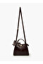 Textured Satchel Bag with Scarf Detail - 7