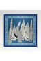 Milano Women's Sailing Patterned Tivil Silk Scarf Blue 90X90