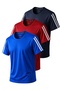 3-Piece Sleeve Stripe Quick Dry Breathable Fabric Sports T-Shirt