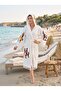 Women's 100% Bamboo Beach Robe Kimono - Hooded Patterned Quick-Drying Bath and Beach Dress - 3